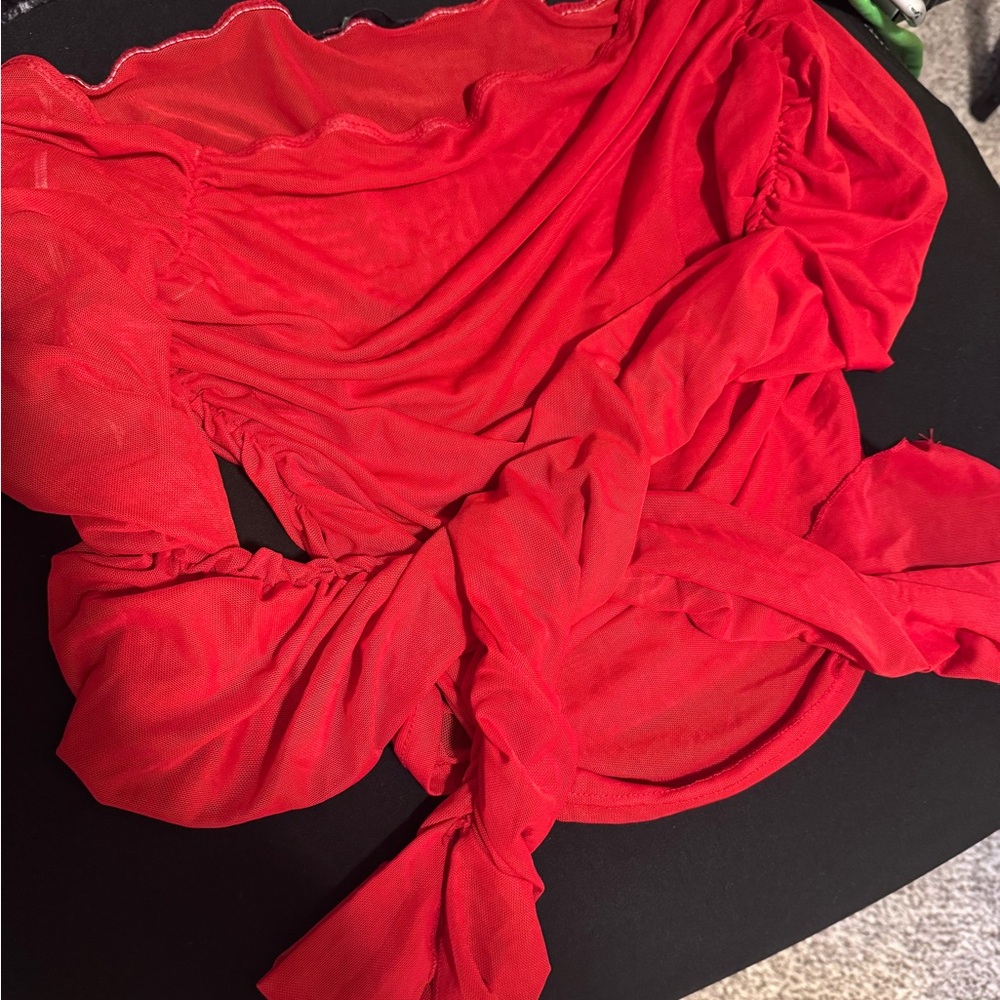 Vibrant Red Off-Shoulder Top